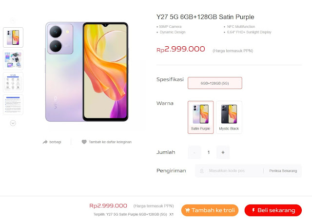 Harga Vivo Y27 5G