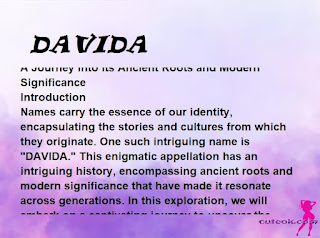 meaning of the name "DAVIDA"