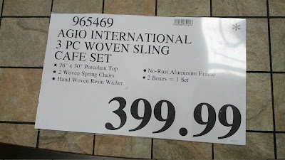 Deal for the Agio International 3-piece Woven Sling Cafe Set at Costco