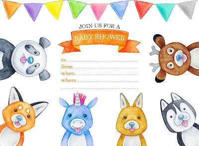 cute animal baby shower invitations