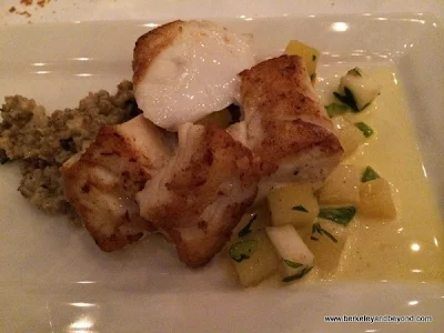 cod dinner under the Dome of The Pearl in Reykjavik, Iceland