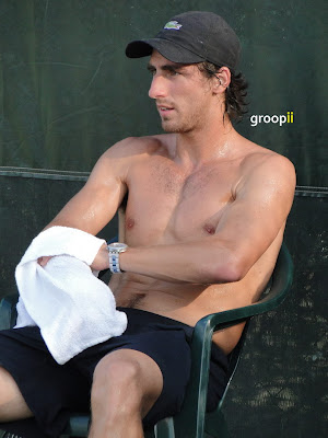 Pablo Cuevas Shirtless at Sony Ericsson Open 2011