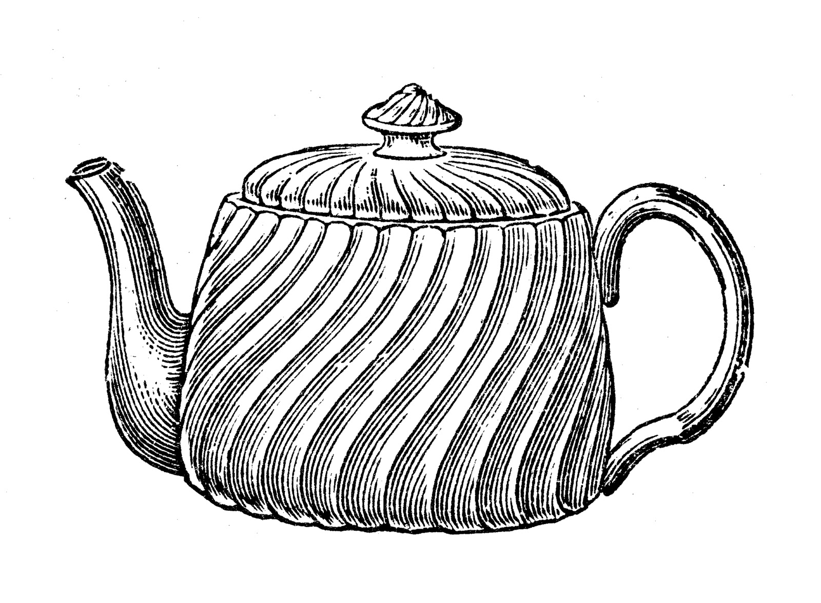 Free vintage clip art images: Vintage tea party crockery