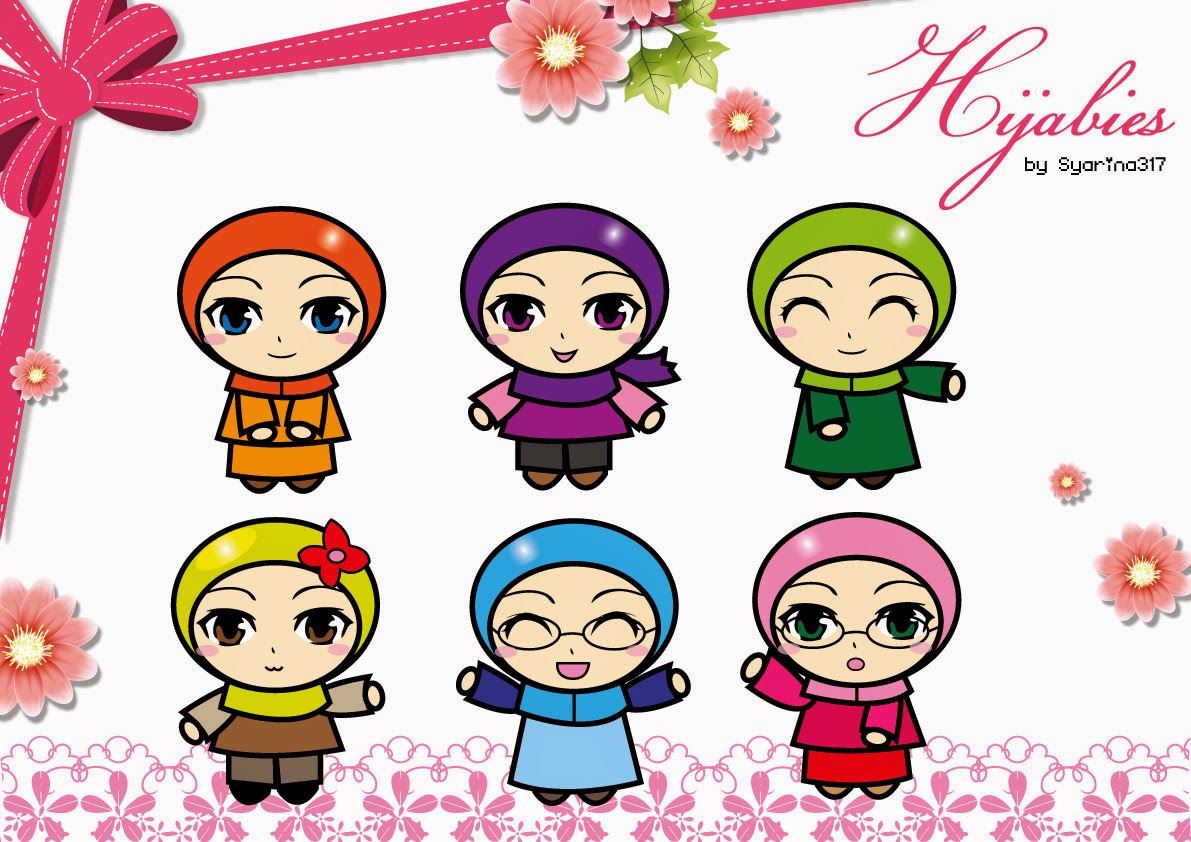 Koleksi Gambar Kartun Muslimah Yang Mudah Digambar Background