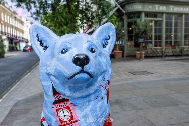 Blue Corgi Sculpture called Honey