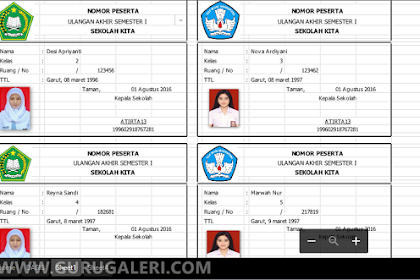 Aplikasi Cetak Kartu Peserta Ujian Siswa Format Excel