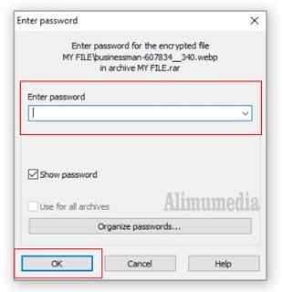 cara membuat file rar berpassword mudah