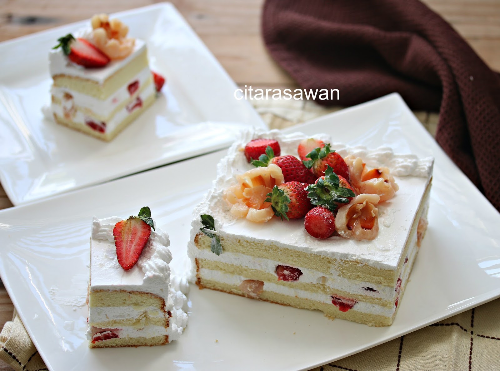 Kek Krim Laici / Lychee Cream Cake ~ Resepi Terbaik