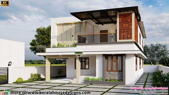 Side Elevation of 5-Bedroom Flat Roof House