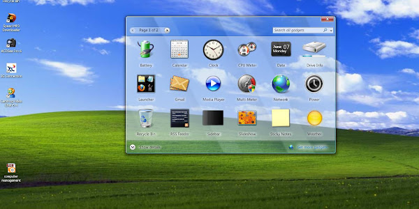 Cara memasang gadget di windows xp dan windows 8