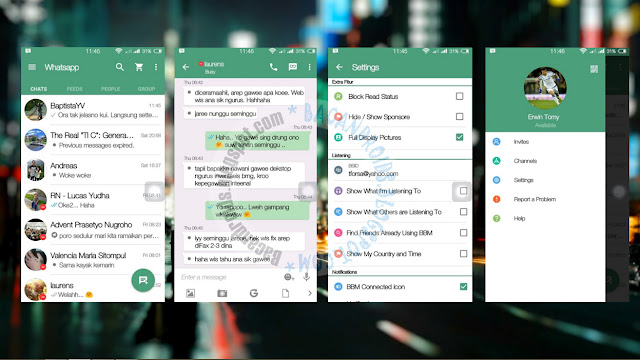 BBM Mod Thema WhatsApp Flat New Version 2.12.0.11 Apk Clone