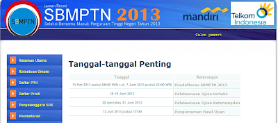 Jadwal dan Tanggal Penting SBMPTN 2013 Lengkap