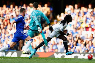 Courtois was sent off at the Bridge