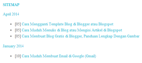 Cara Mudah Membuat Sitemap atau Daftar Isi di Blogger