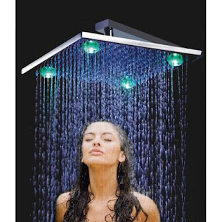  8", 10", 12", 16" Chrome Finish Solid Brass Square LED Shower Head