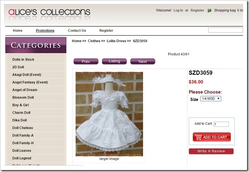 szd3059 Dress for Ball Jointed Dolls from Alice's Collections szd3059 Dress for Ball Jointed Dolls from Alice's Collections