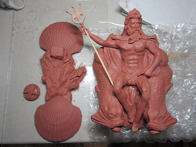 neptune clay sculpture 