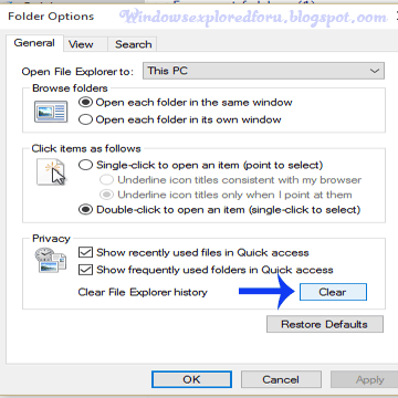 Clear file history in Windows 10