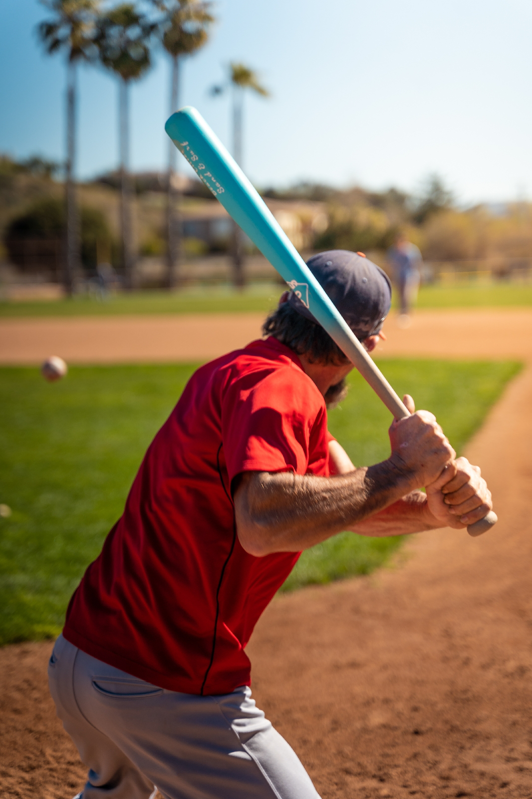 Ron andante taking live bp with his 805 bat