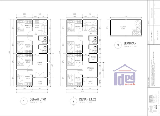 Idea Persada Arsitektur Desain  Desain  Kos Minimalis 8 Kamar 