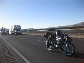 motorcycle trip, stopped on the highway, traffic jam