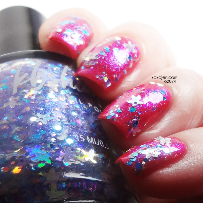 xoxoJen's swatch of KBShimmer Super Star over Dressed To Kill