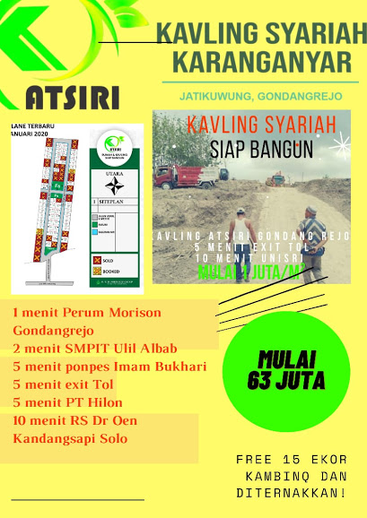 Property ATSIRI Kavling Syariah Jatikuwung Gondangrejo Karanganyar