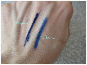 Delineadores azules - Ten Image de Cazcarra y Flormar - Swatches