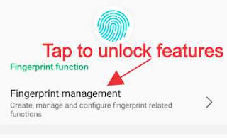 Tap to unlock fingerprint features