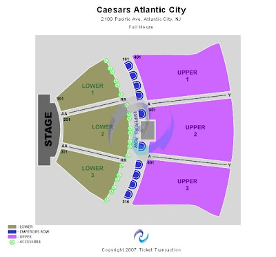 Caesars Atlantic City seating