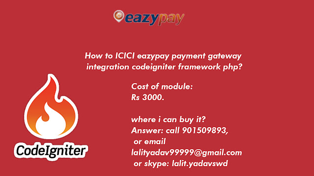 ICICI eazypay integration codeigniter php