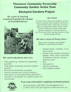 Backyard Gardens Project flyer