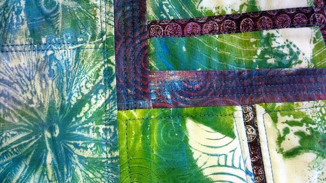 gelli plate printed fabric