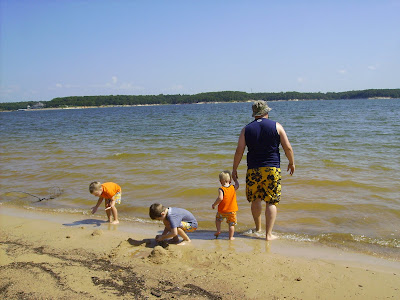 The boys couldn't help but play Leapfrog.