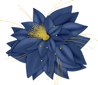 Flores del Clipart Navidad en Tonos Azules.