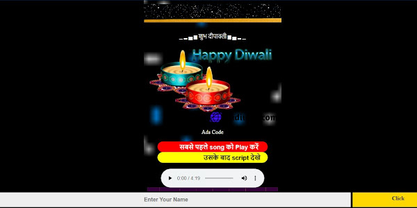 Happy Diwali Wishing Script - Blogger Template Free Download