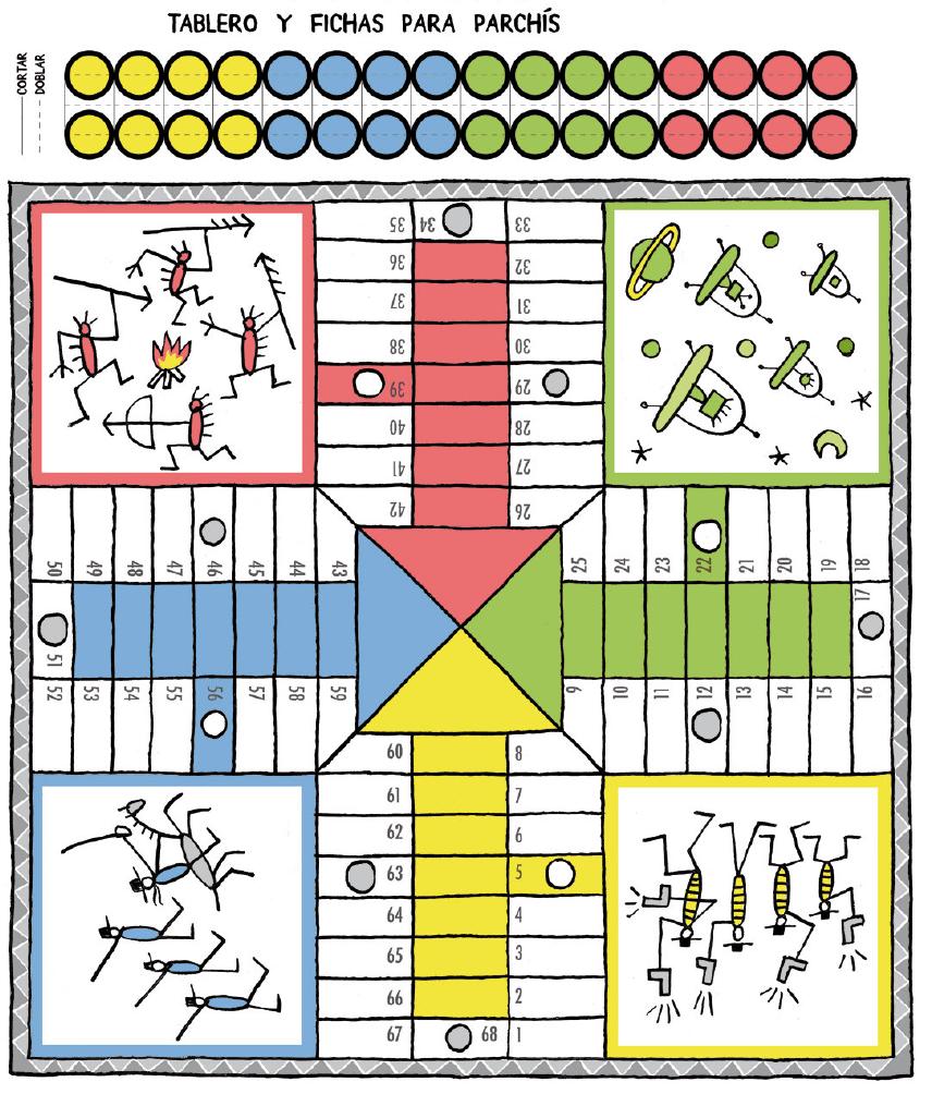 PARCHIS PARA IMPRIMIR - FICHAS Y TABLERO DEL PARCHIS