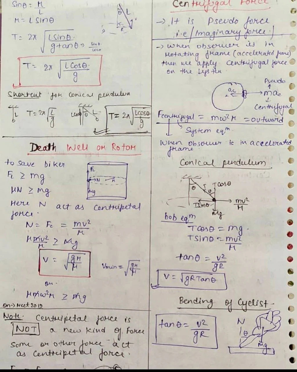Circular Motion - Physics Short Notes 📚