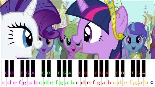 A True, True Friend (My Little Pony; Friendship Is Magic) Piano / Keyboard Easy Letter Notes for Beginners