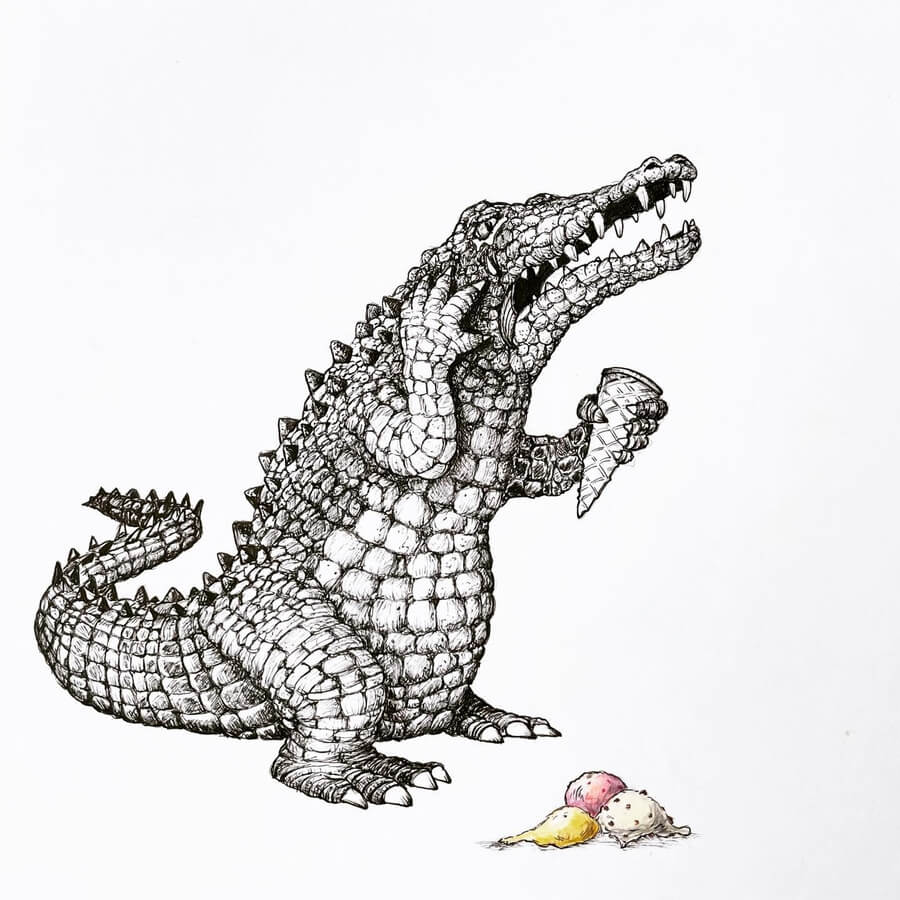 07-Upsetting-small-things-Surreal-Animal-Drawings-Toylettering-www-designstack-co