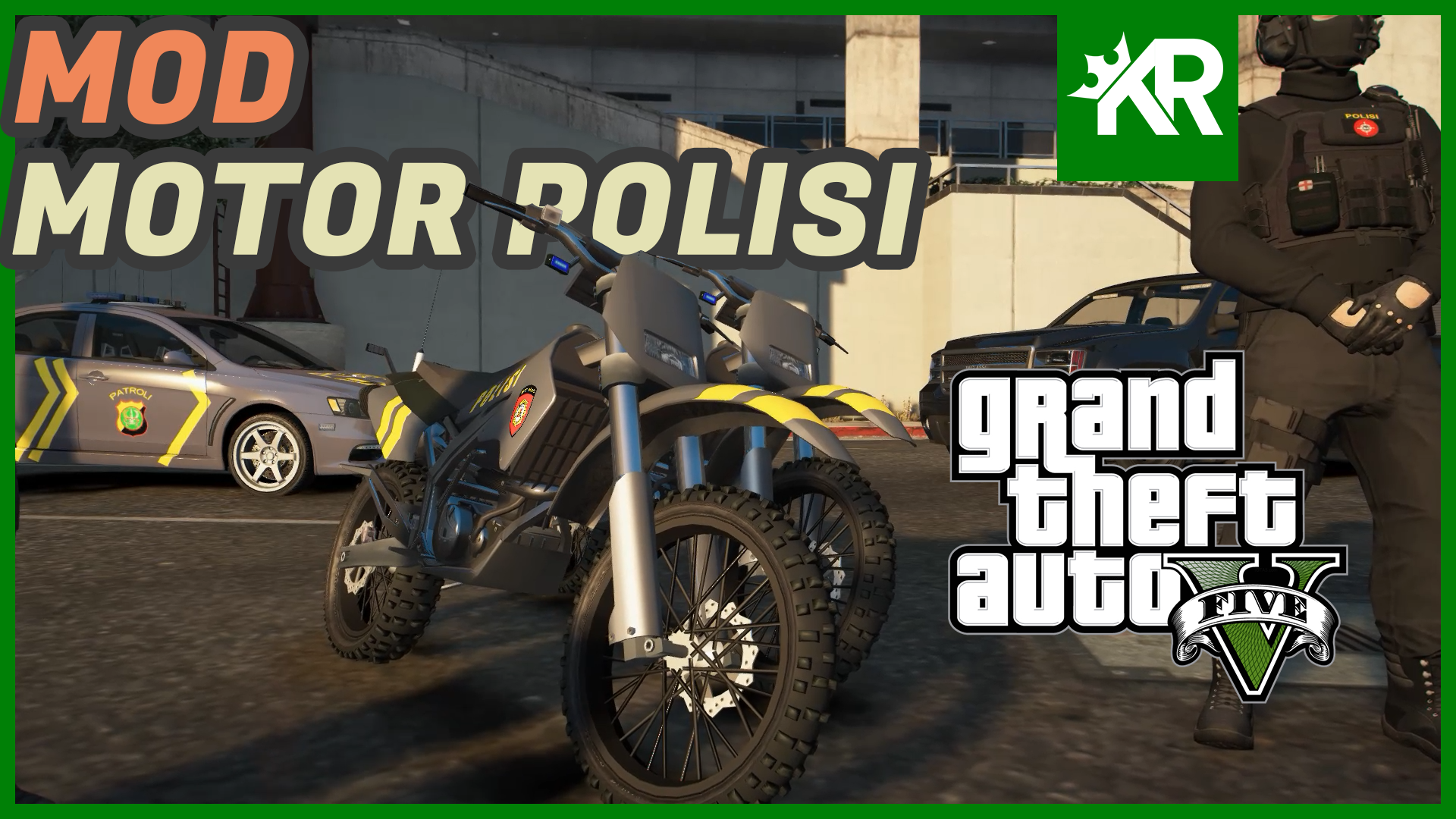 GTA5 Mod Indonesia Ganti Template Motor Trail Polisi Indonesia