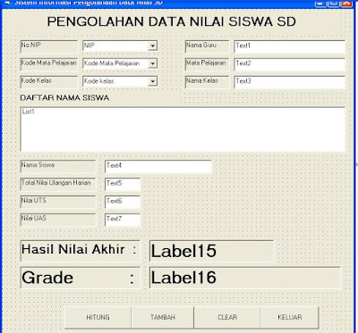 Cara membuat program aplikasi pengolahan data nilai dengan vb6