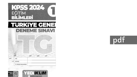 2024 Yediiklim Eğitim Bilimleri TG-1  | PDF İNDİR