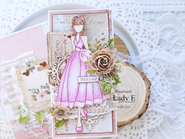 Vintage Style Card with Prima Doll