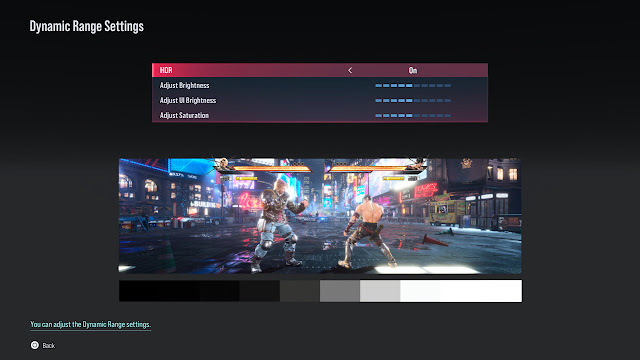Tekken 8 - HDR Settings Screen