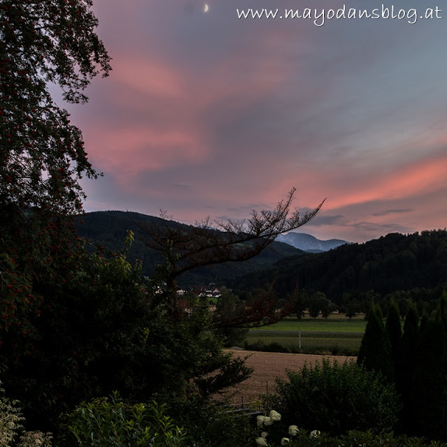 Abendrot im Garten