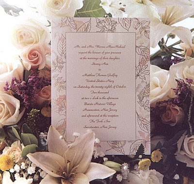 For the home wedding invitations are engraved as for the church wedding 