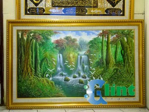 Jual lukisan air terjun - GLINT FRAME  Tempat Pembuatan 