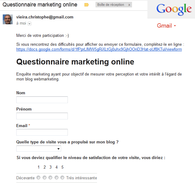 Reussir Ses Enquetes Marketing En Ligne Avec Google Form Blog Webmarketing Web Analytics Et Emailing