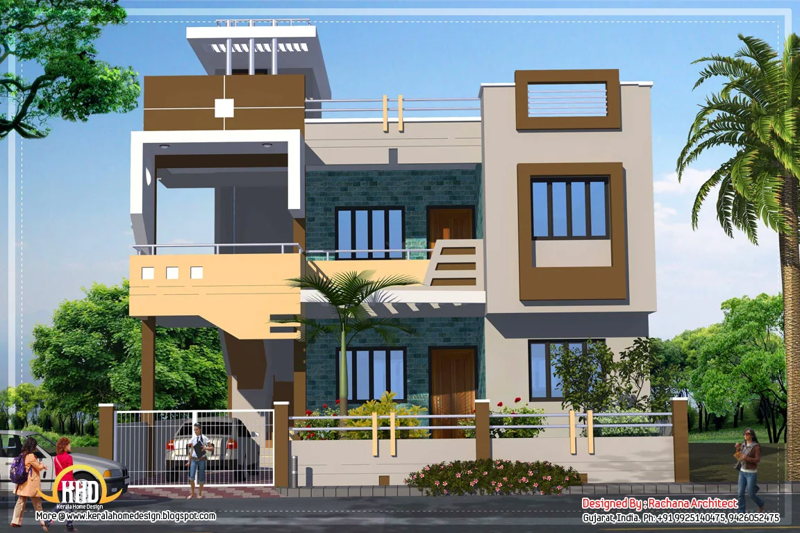 Contemporary India house plan - 2185 Sq.Ft.  home appliance
